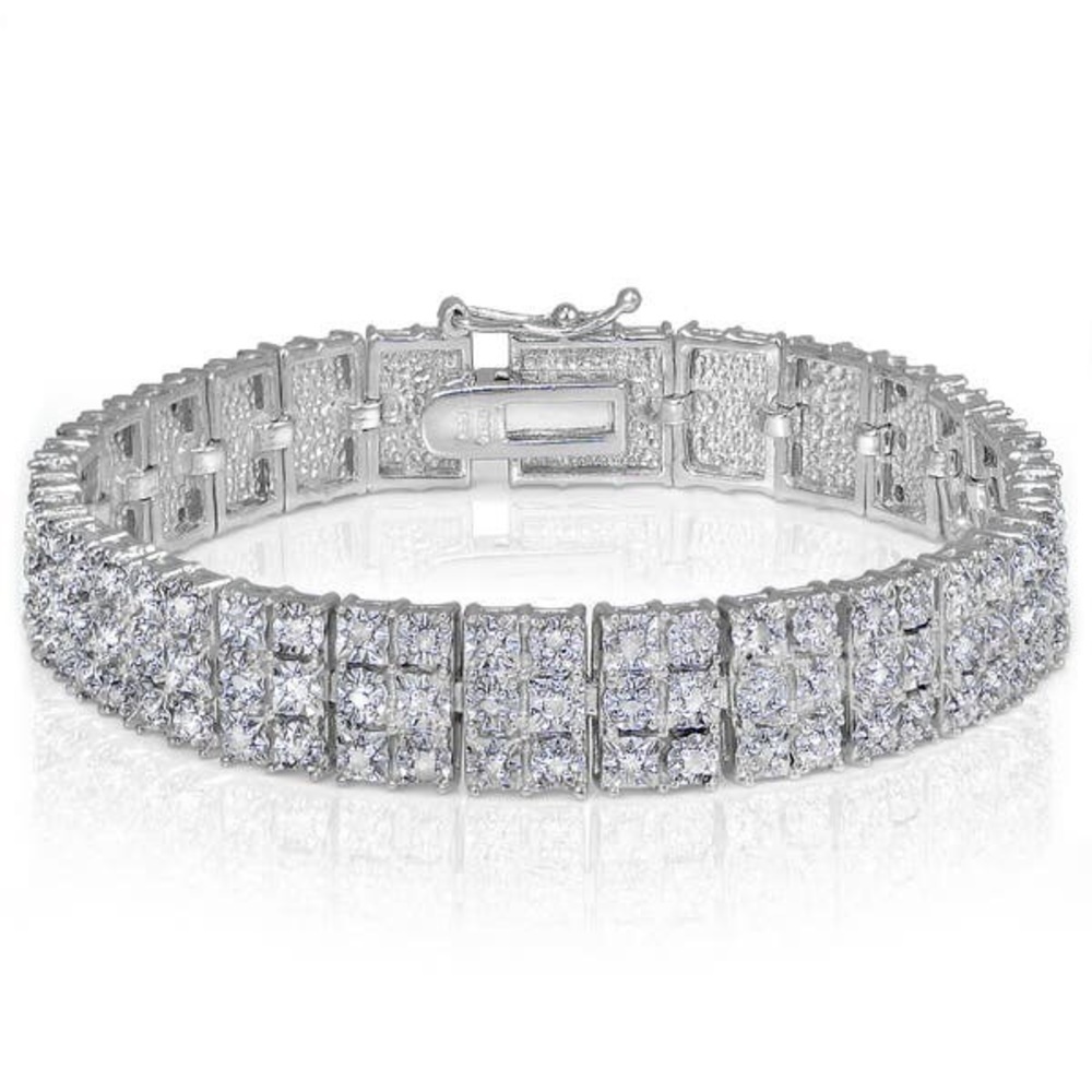 Diamond 1ct Set 3-Row Tennis Bracelet